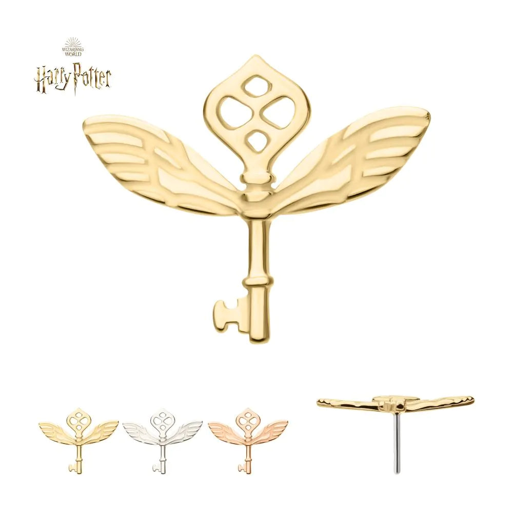 14k threadless winged key