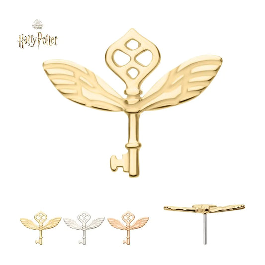 14k threadless winged key