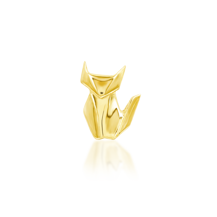 14k threadless paper fox end