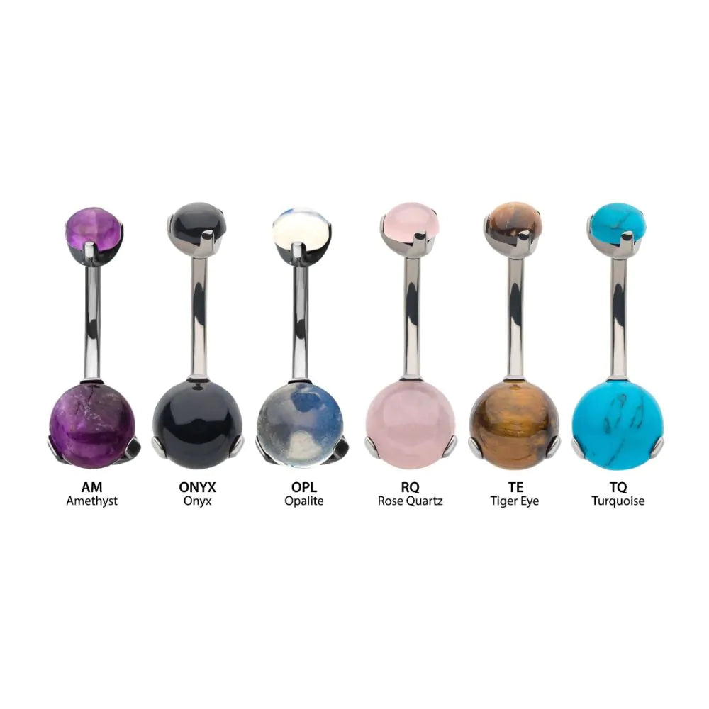 Titanium natural stone navel