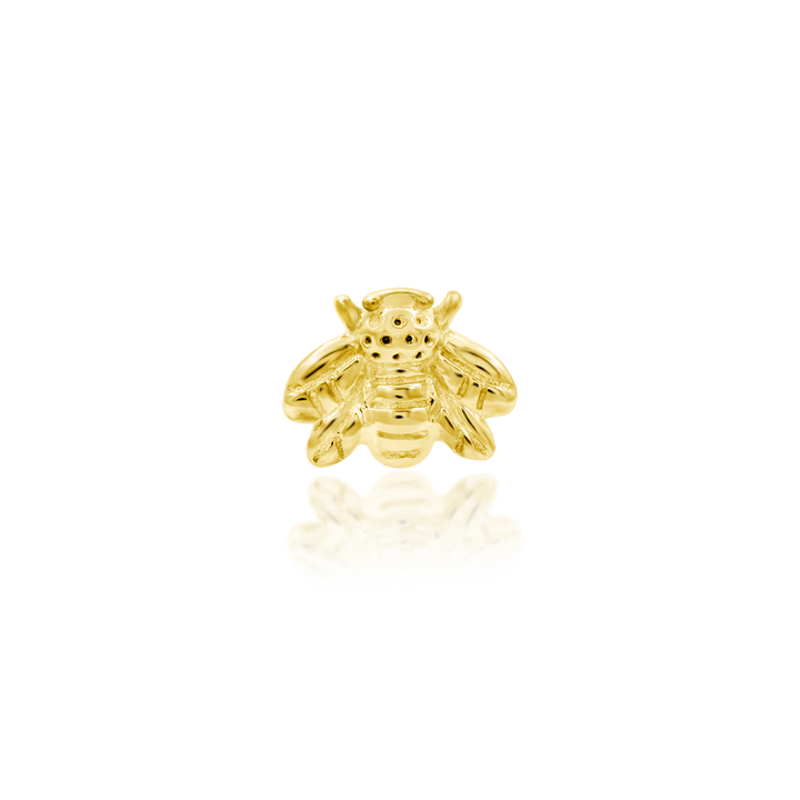 14k threadless mini bee