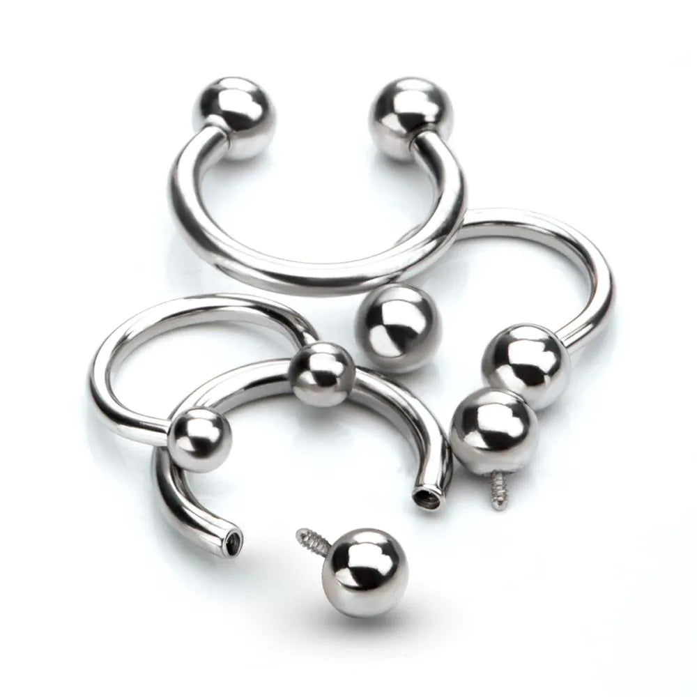 titanium internally threaded circular barbell