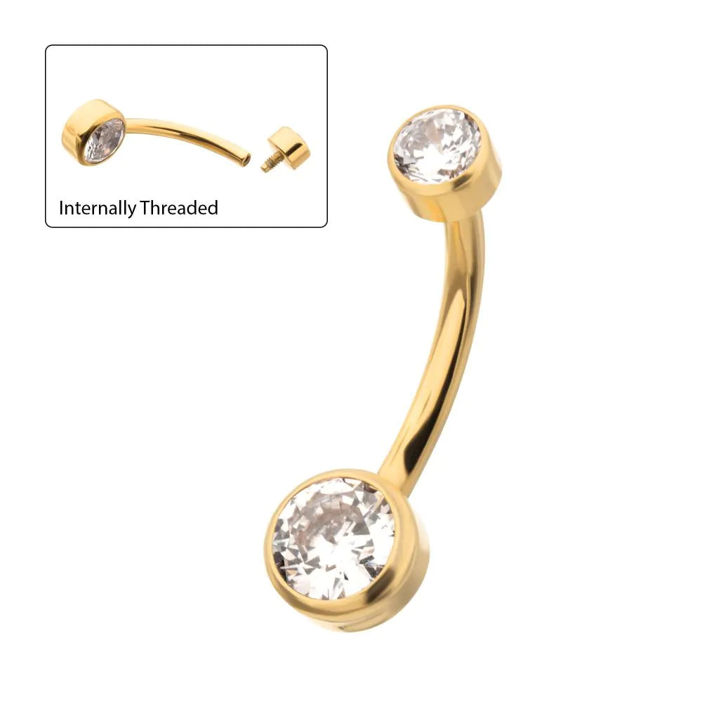 24k titanium pvd navel ring